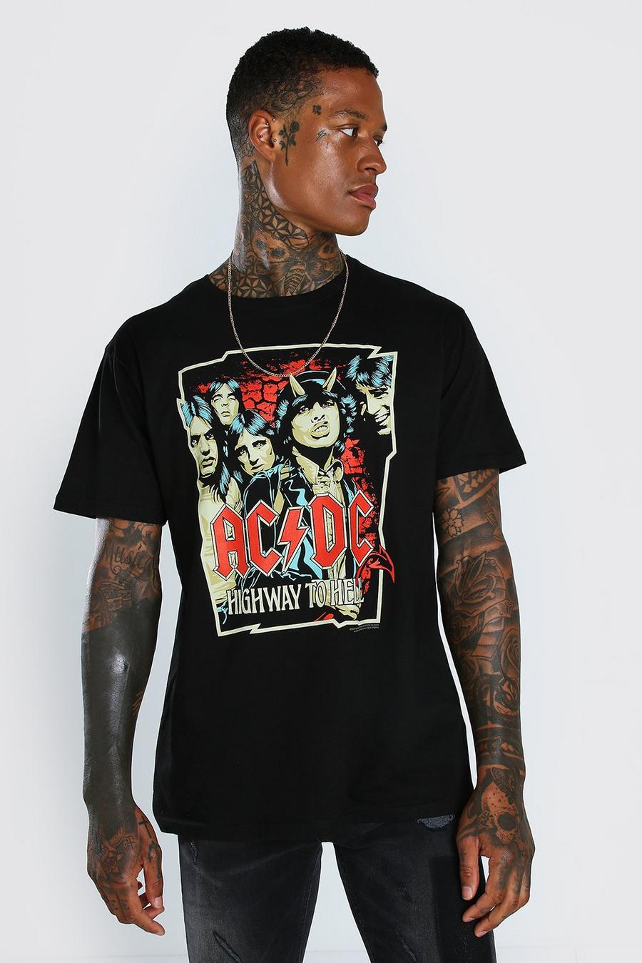 Lizenziertes T-Shirt mit „AC-DC“-Print, Schwarz image number 1
