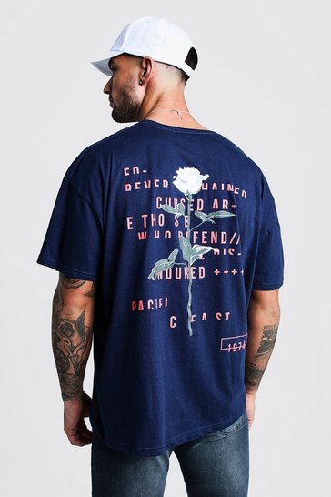 Men's Oversized Back Print T-Shirt | Boohoo UK