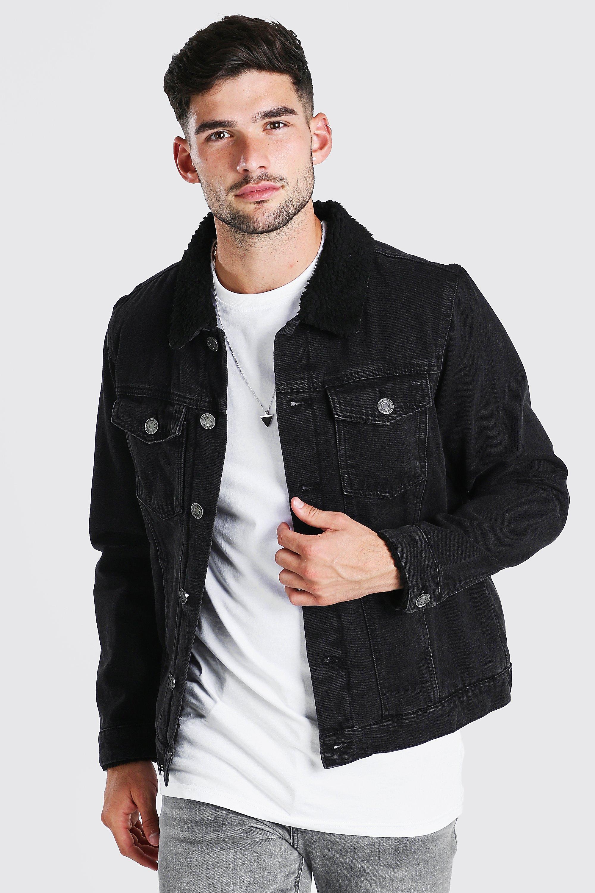 Veste En Denim A Doublure Tout En Mouton Boohoo