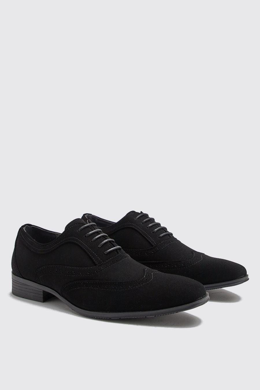 Smart Faux Suede Brogue Shoes image number 1