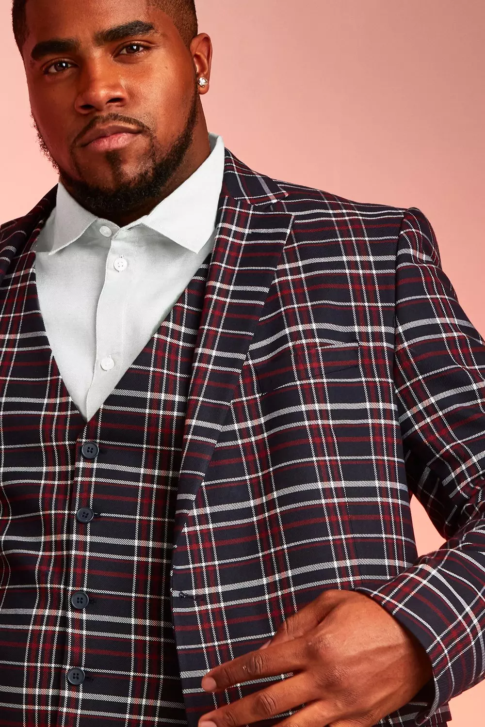 Plus size tartan clearance blazer