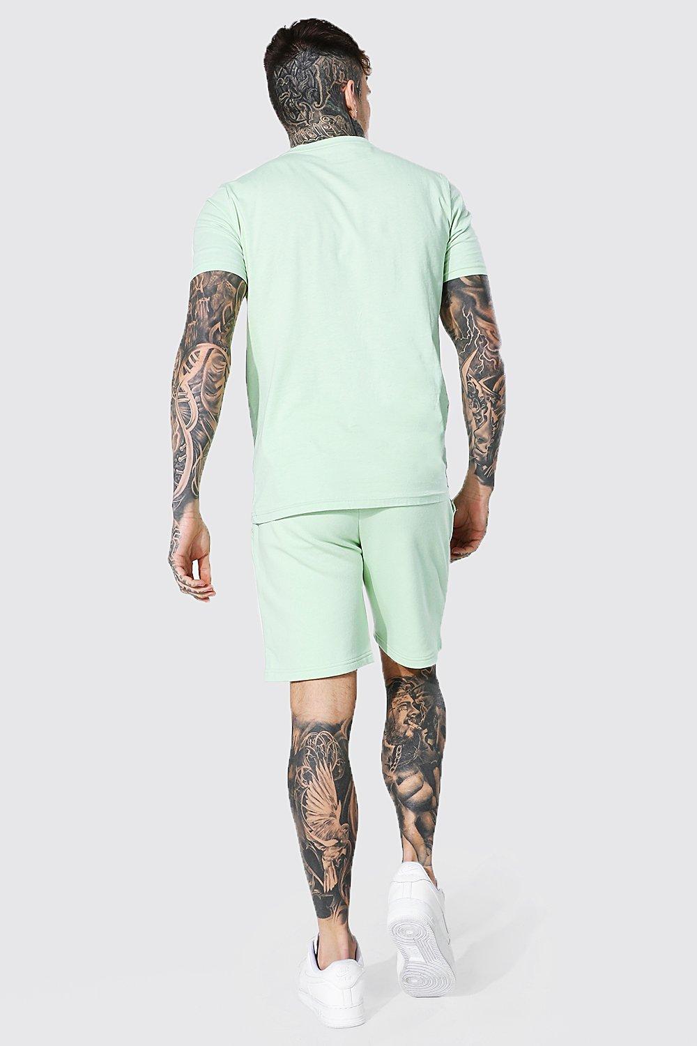 3d Man Embroidered T-shirt and Shorts Set | boohoo NO