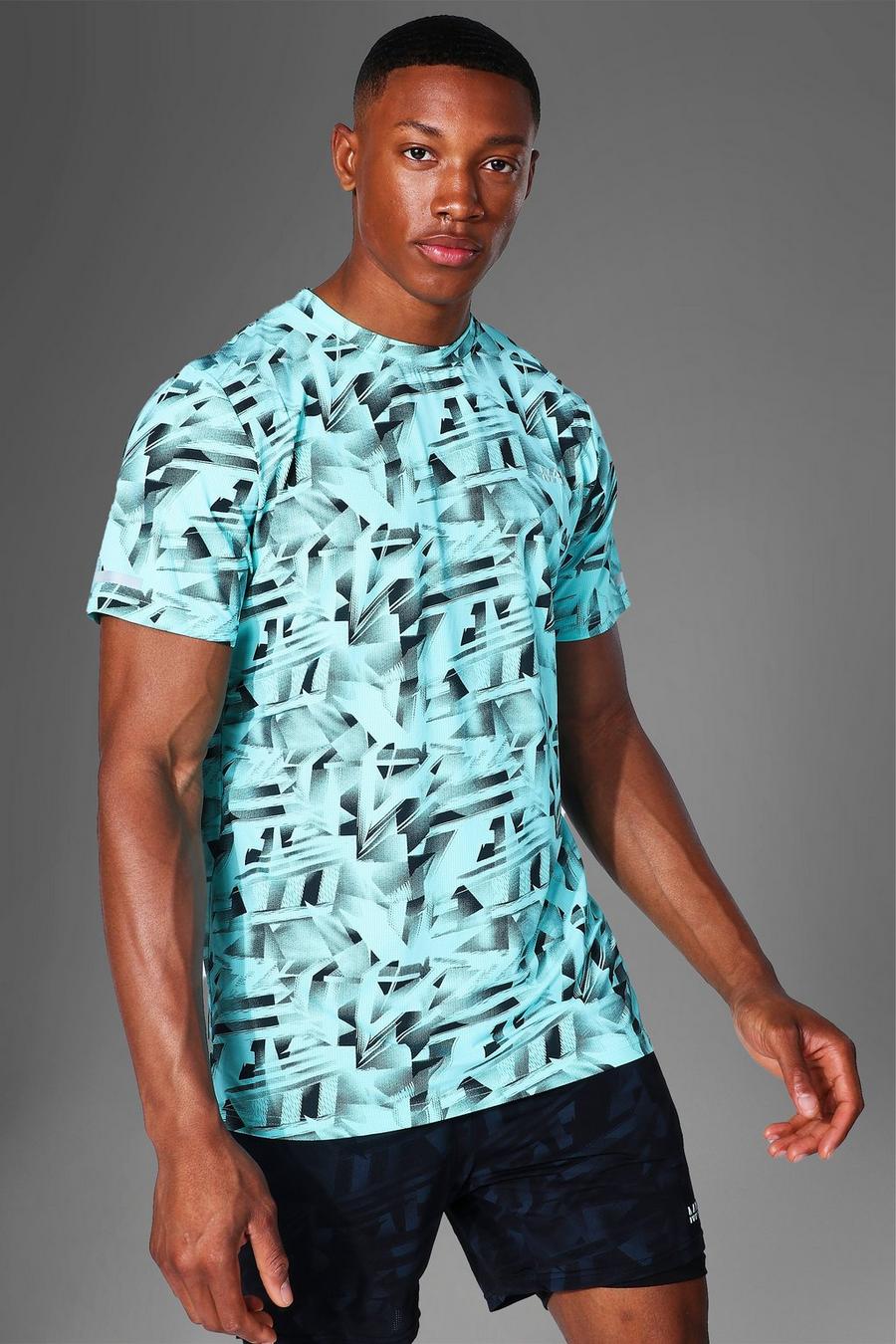 T-shirt imprimé abstrait MAN Active, Aqua image number 1