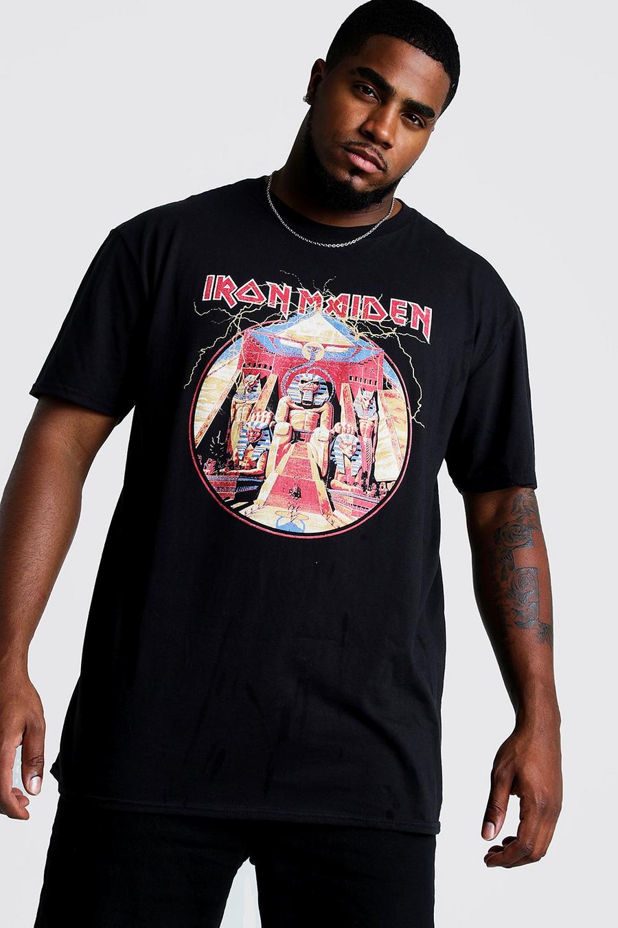 Big and Tall T-Shirt mit lizenziertem „Iron Maiden“-Print, Schwarz image number 1