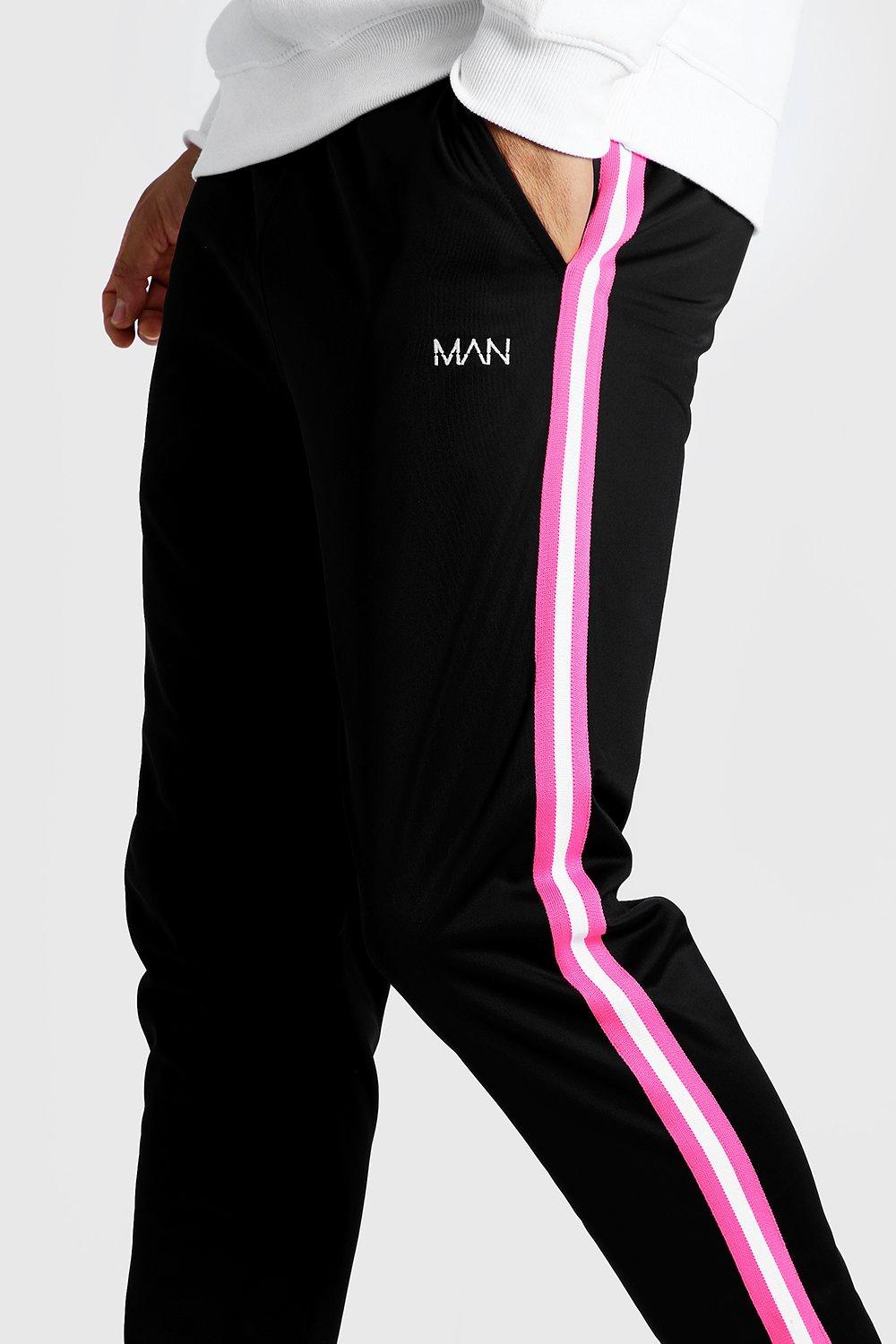 Jogging en maille MAN Original avec bande lat rale fluo