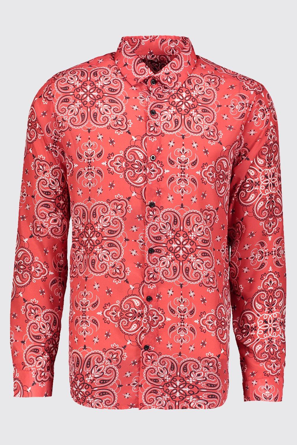 red bandana shirt for men