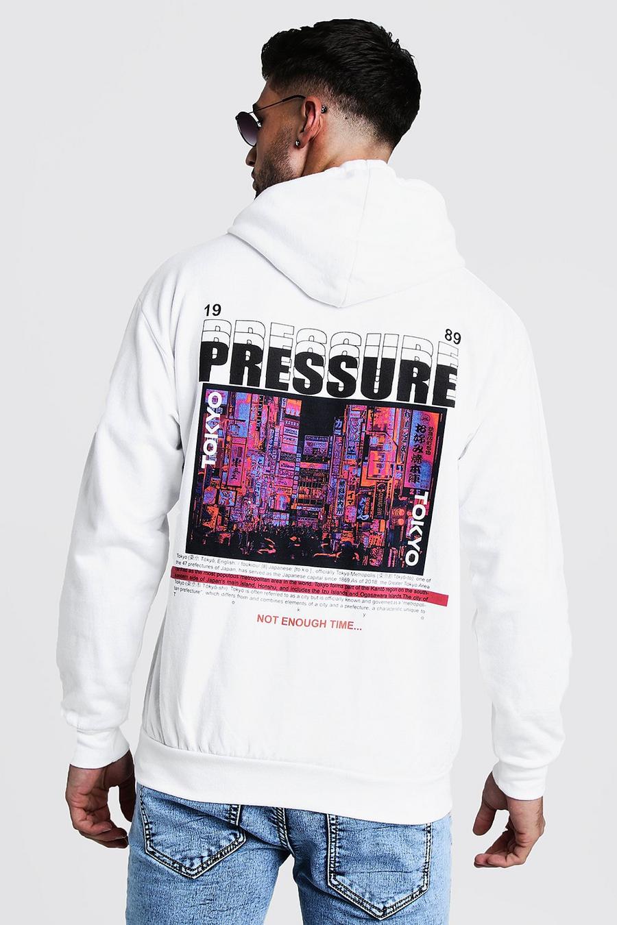 White Front & Back Print Hoodie image number 1