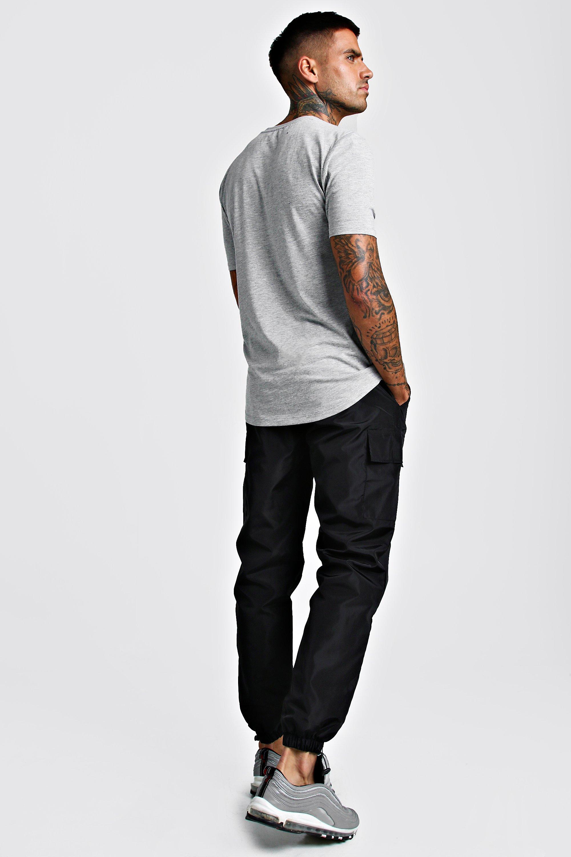 Nylon Cargo Joggers With Bungee Hem