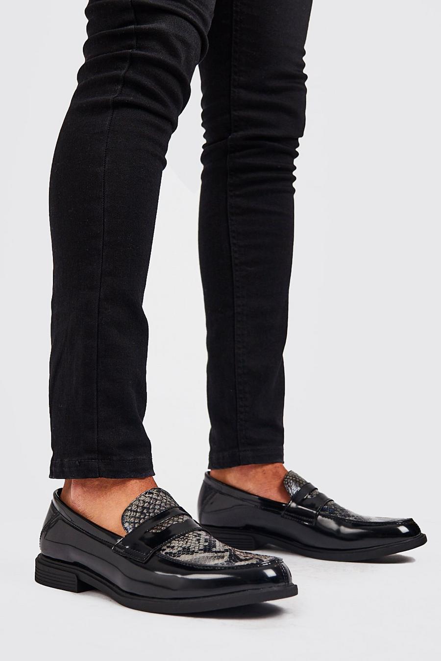 Black Faux Leather Chunky Loafer image number 1