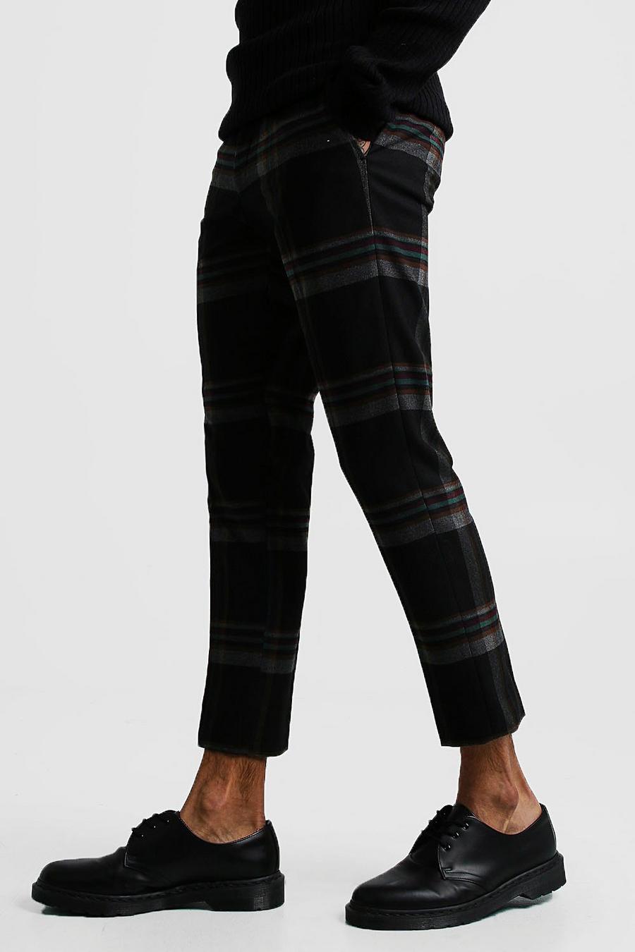 Winter Plaid Skinny Fit Cropped Pants image number 1
