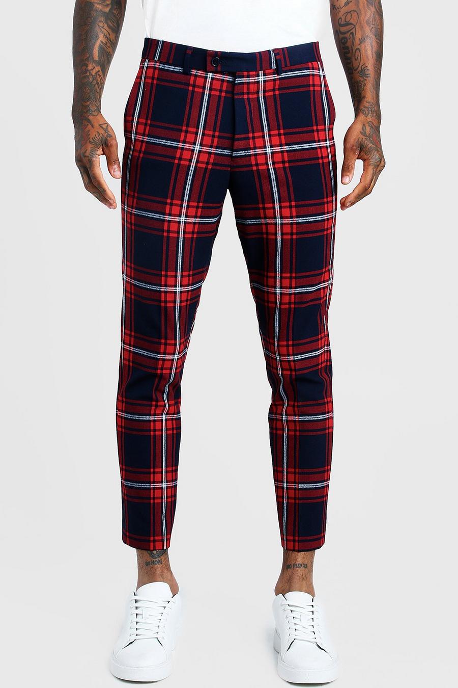 Large Scale Tartan Smart Cropped Trouser image number 1