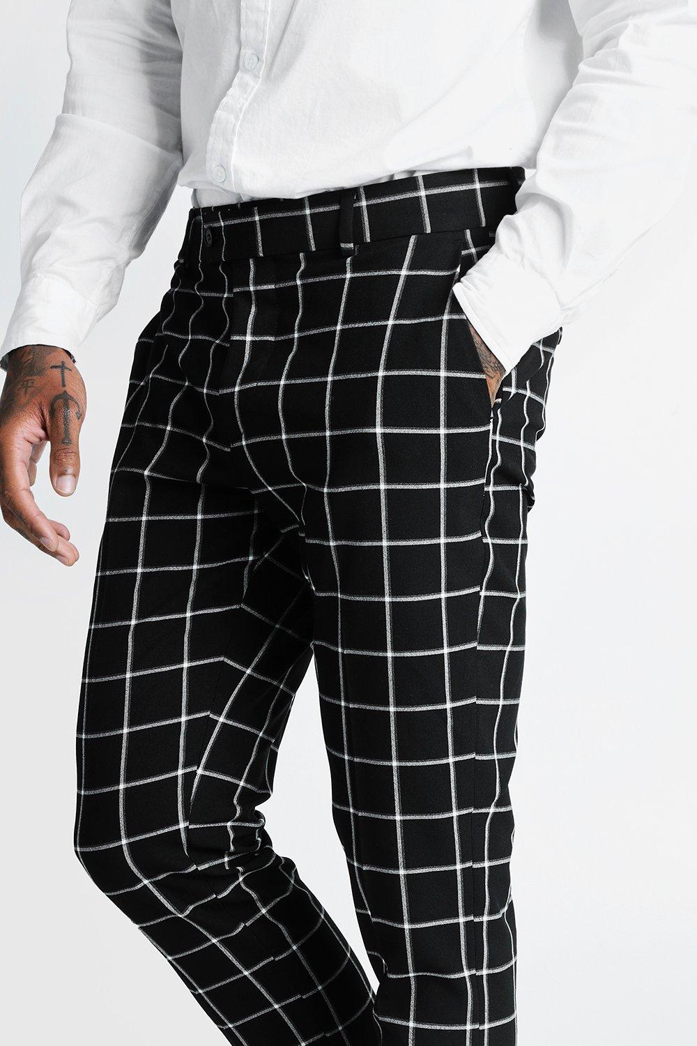 Plus size windowpane store pants