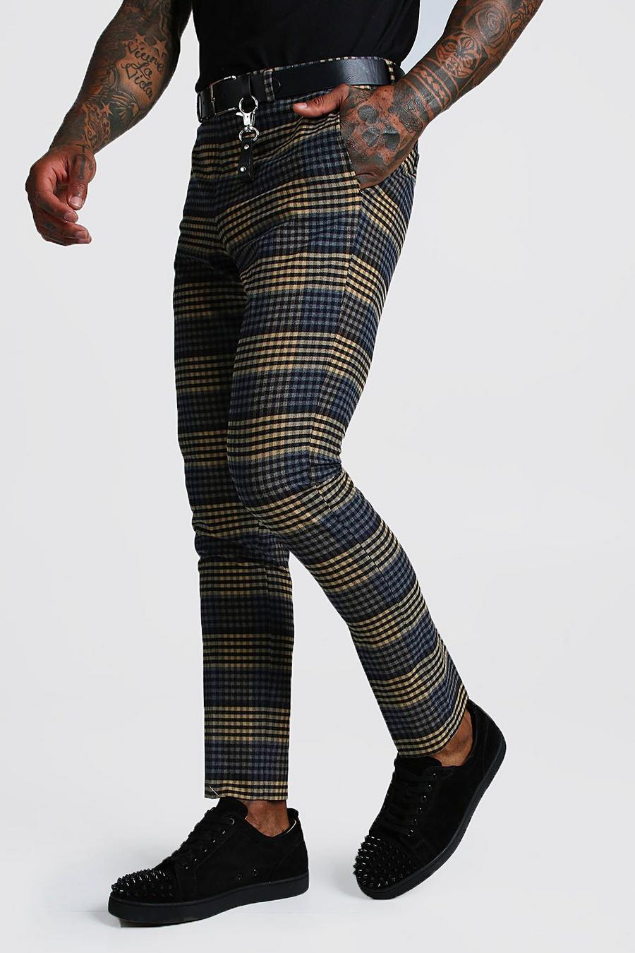 Pantalon habillé coupe skinny à carreaux multiples image number 1