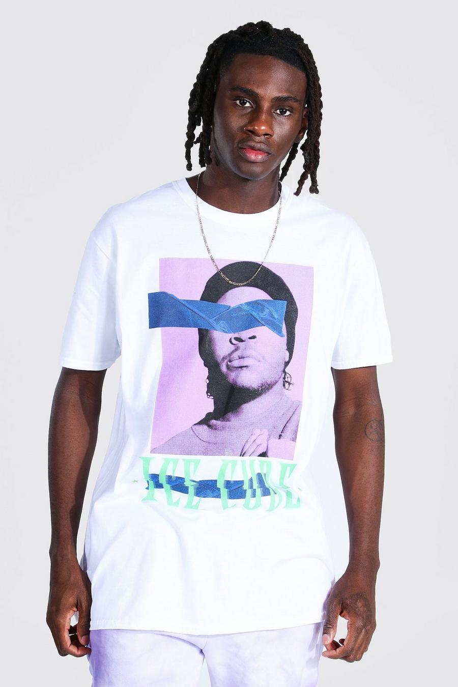 Übergroßes T-Shirt mit lizenziertem Ice Cube-Print, Weiß image number 1