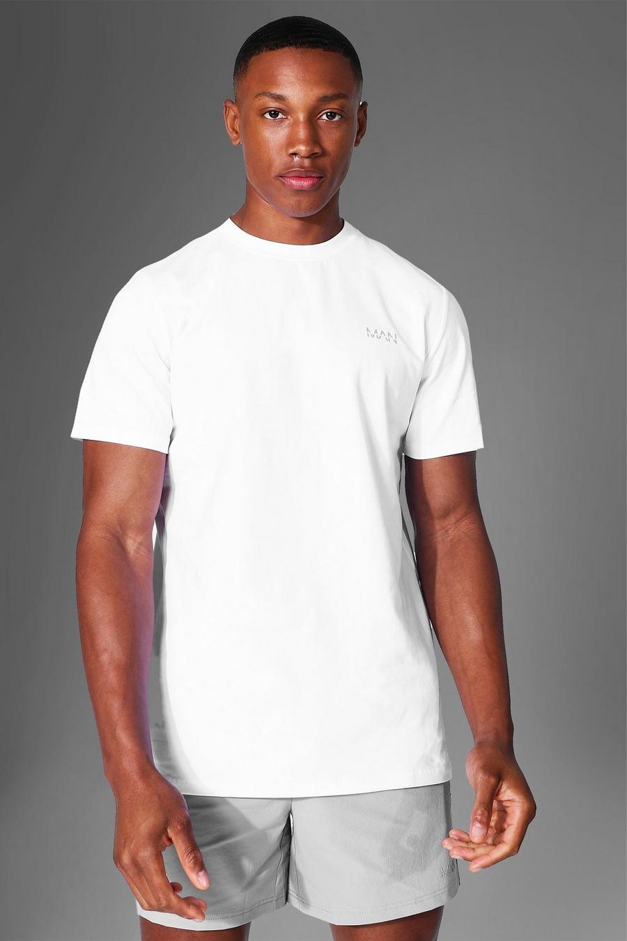 לבן blanco טישרט ספורטיבי מבד Luxe עם כיתוב Man image number 1