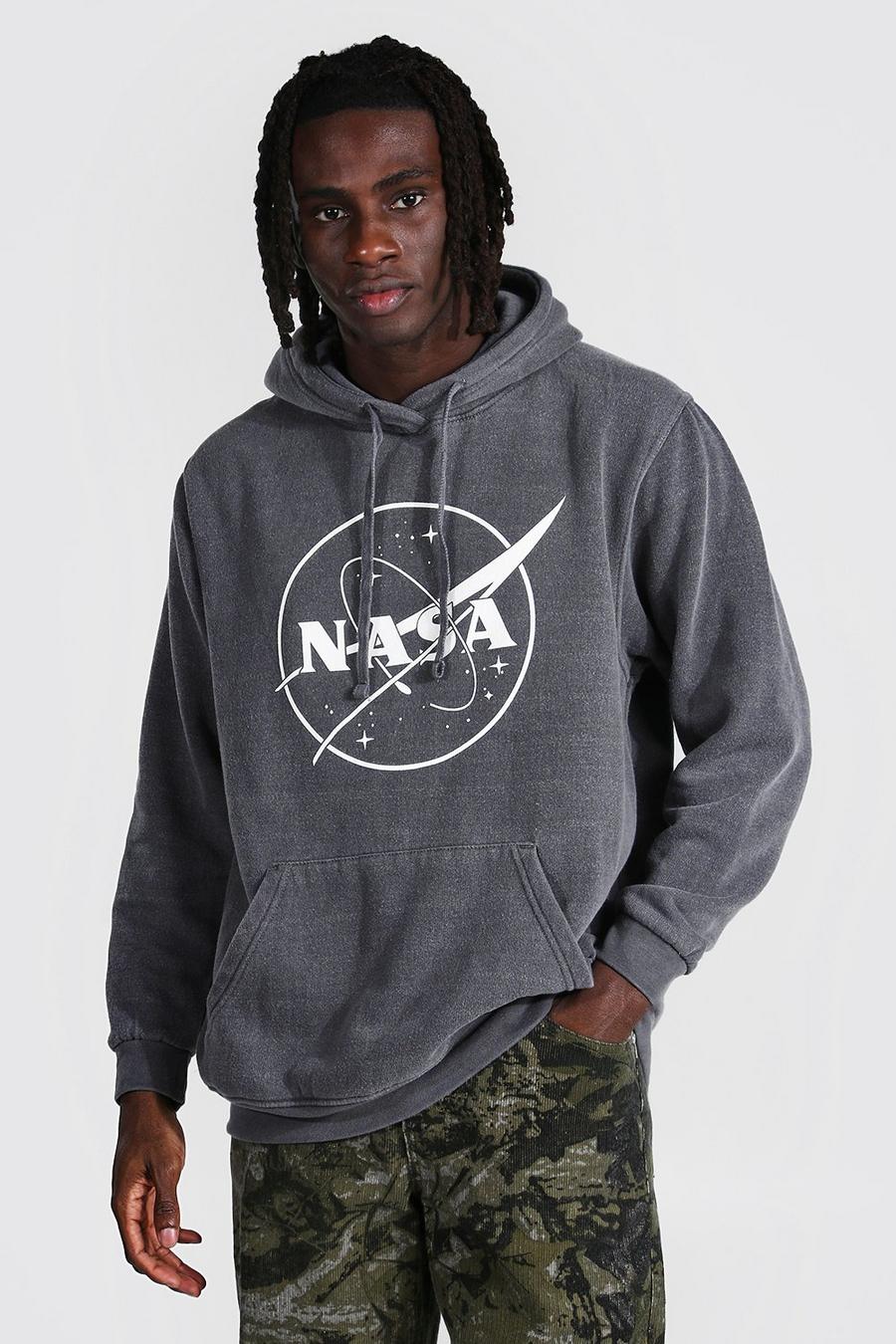 Hoodie mit NASA-Print in Übergröße, Anthrazit image number 1