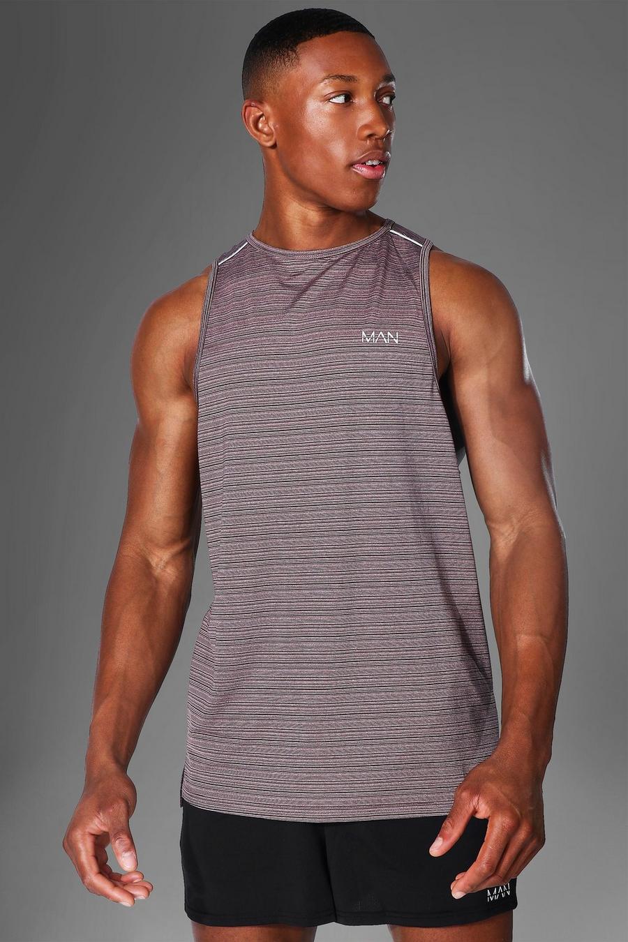 Maroon Man Active Gym Textured Tank image number 1