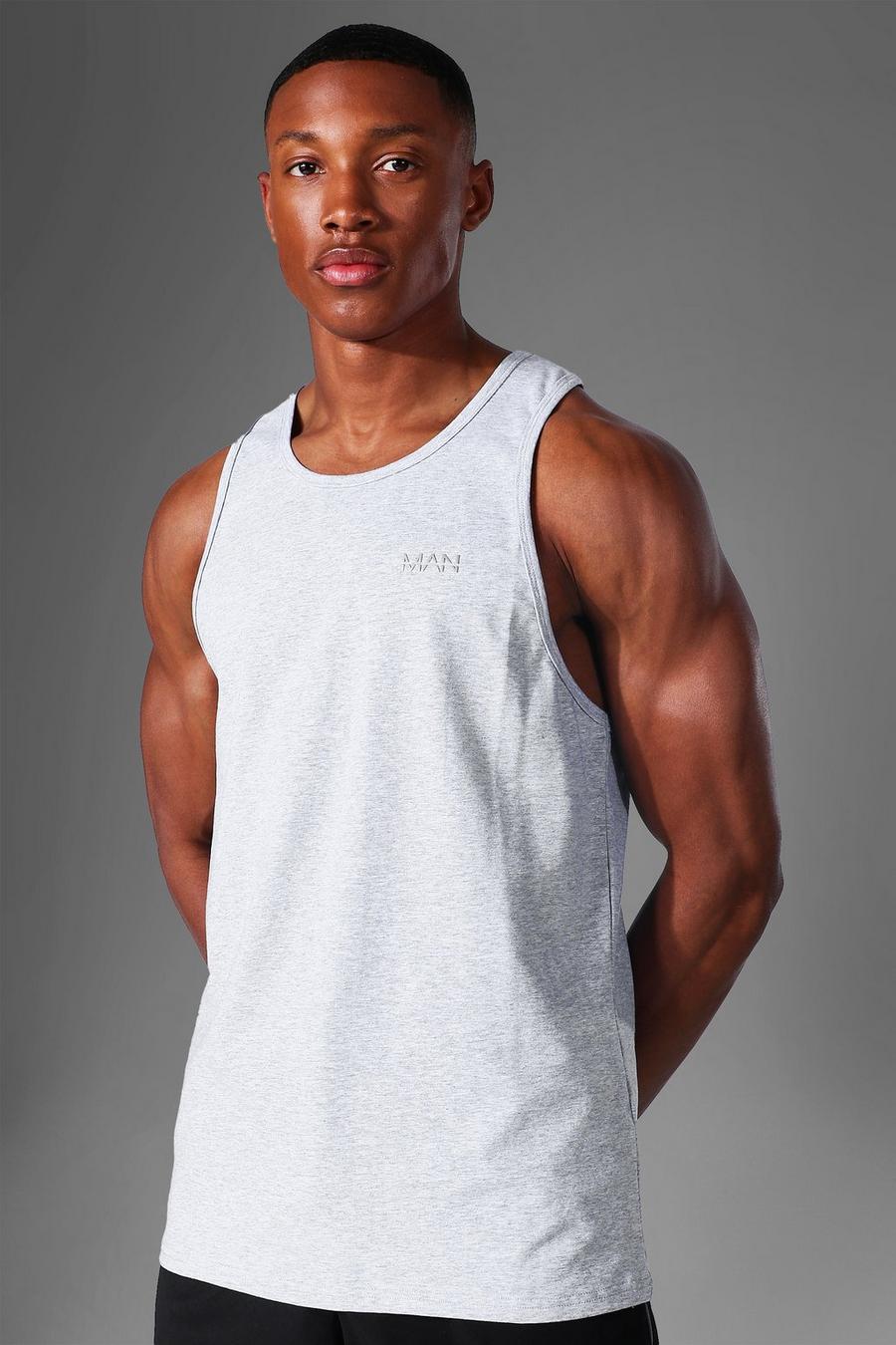 Grey marl Man Active Gym Luxe Tank image number 1