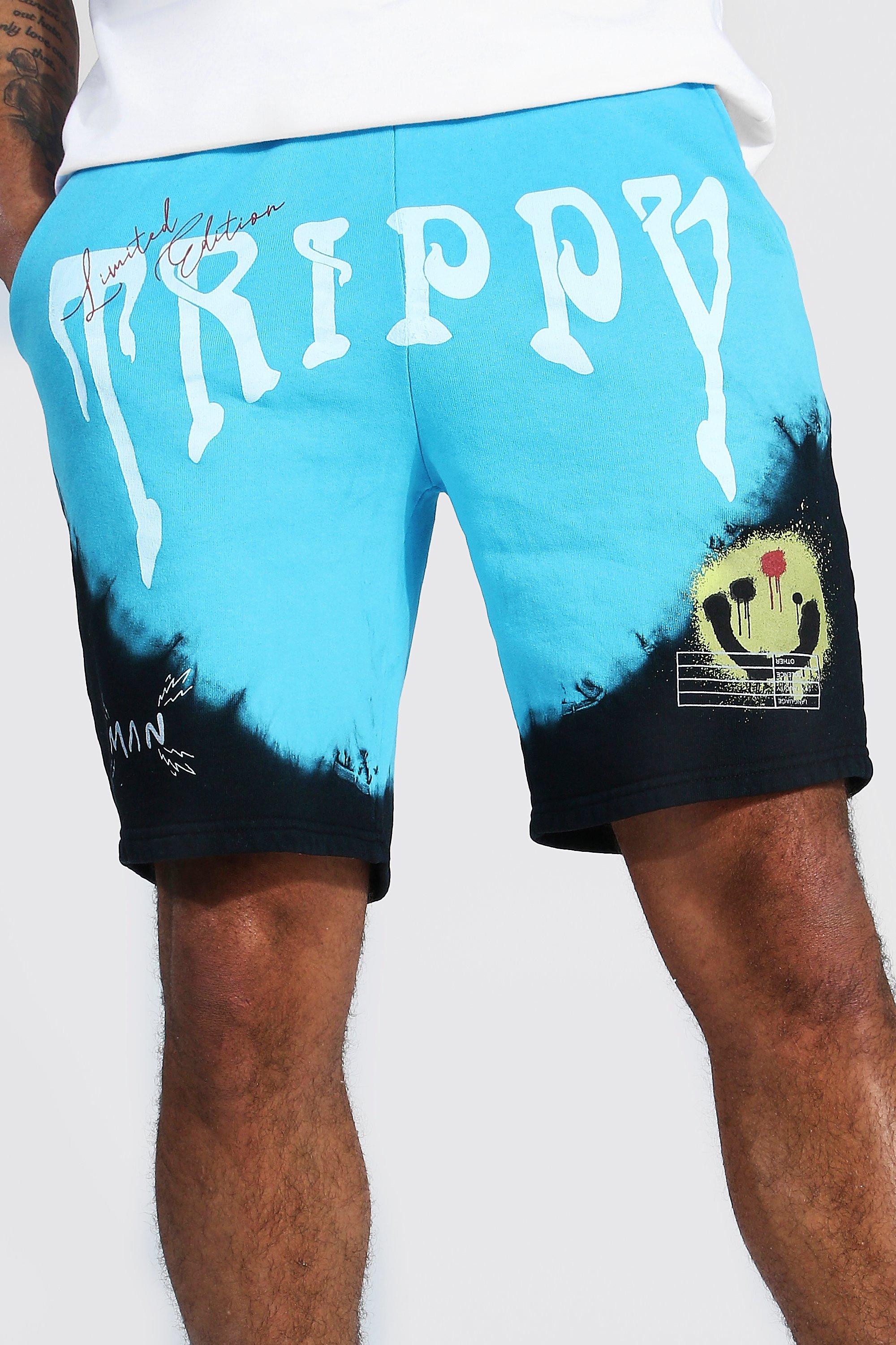 Trippy Drip Face Tie Dye Shorts