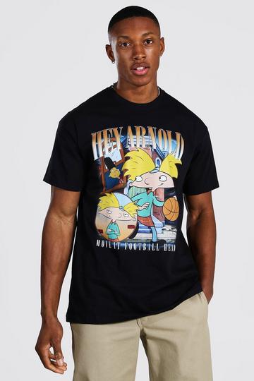 Black Oversized Hey Arnold License T-shirt