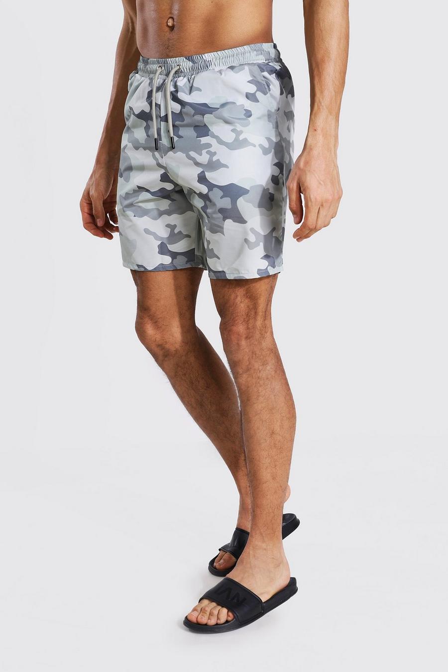 Tall Camo Mid Length Swim Shorts image number 1