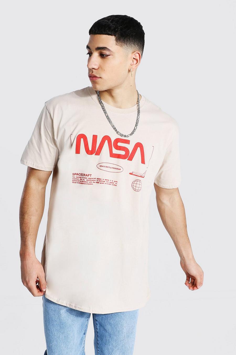 T-shirt oversize con stampa ufficiale Nasa, Écru image number 1