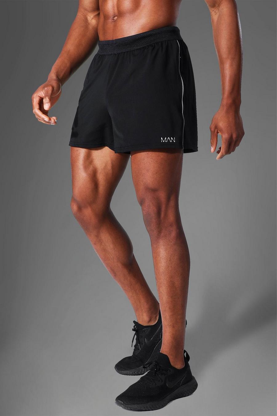 Black Man Active Gym Mesh Running Shorts image number 1
