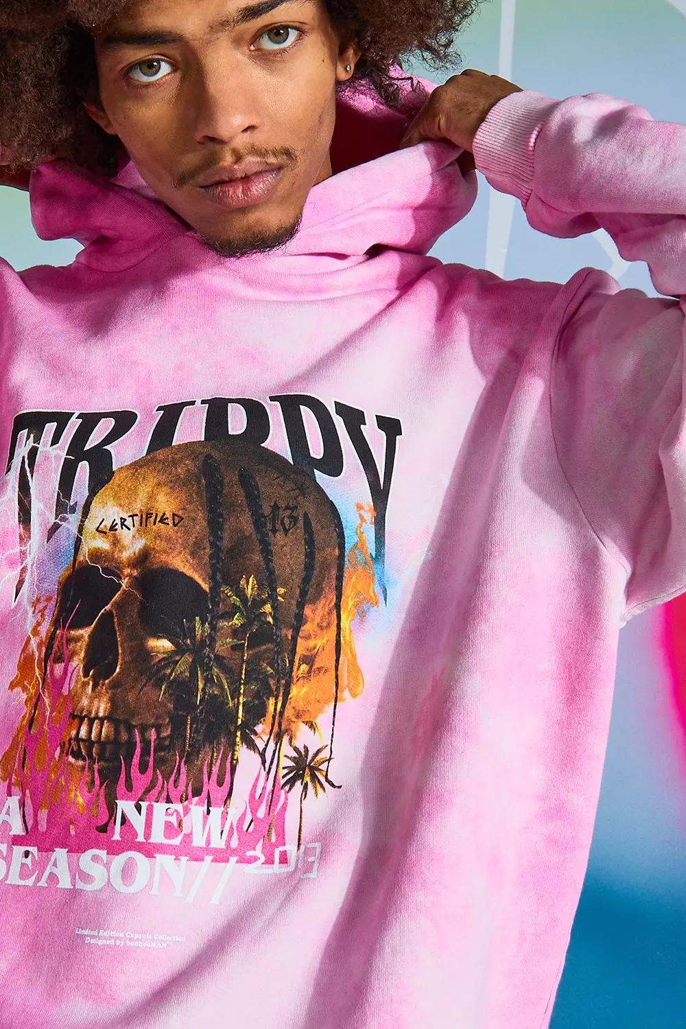 Tie dye skull hoodie sale