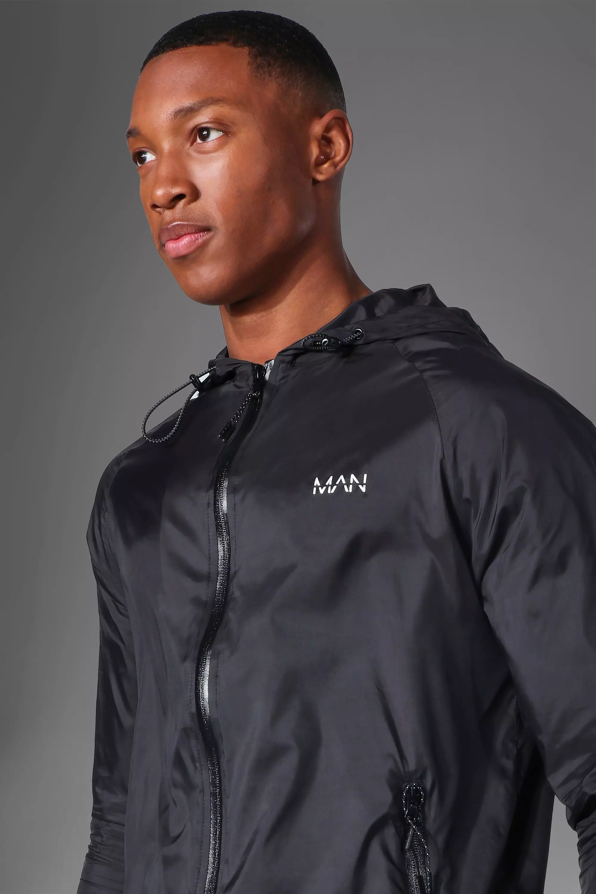 Man Active Nylon Translucent Windbreaker