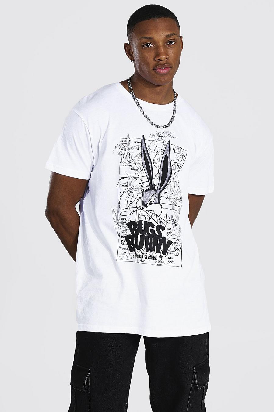 Camiseta oversize con estampado de Bugs Bunny, Blanco image number 1