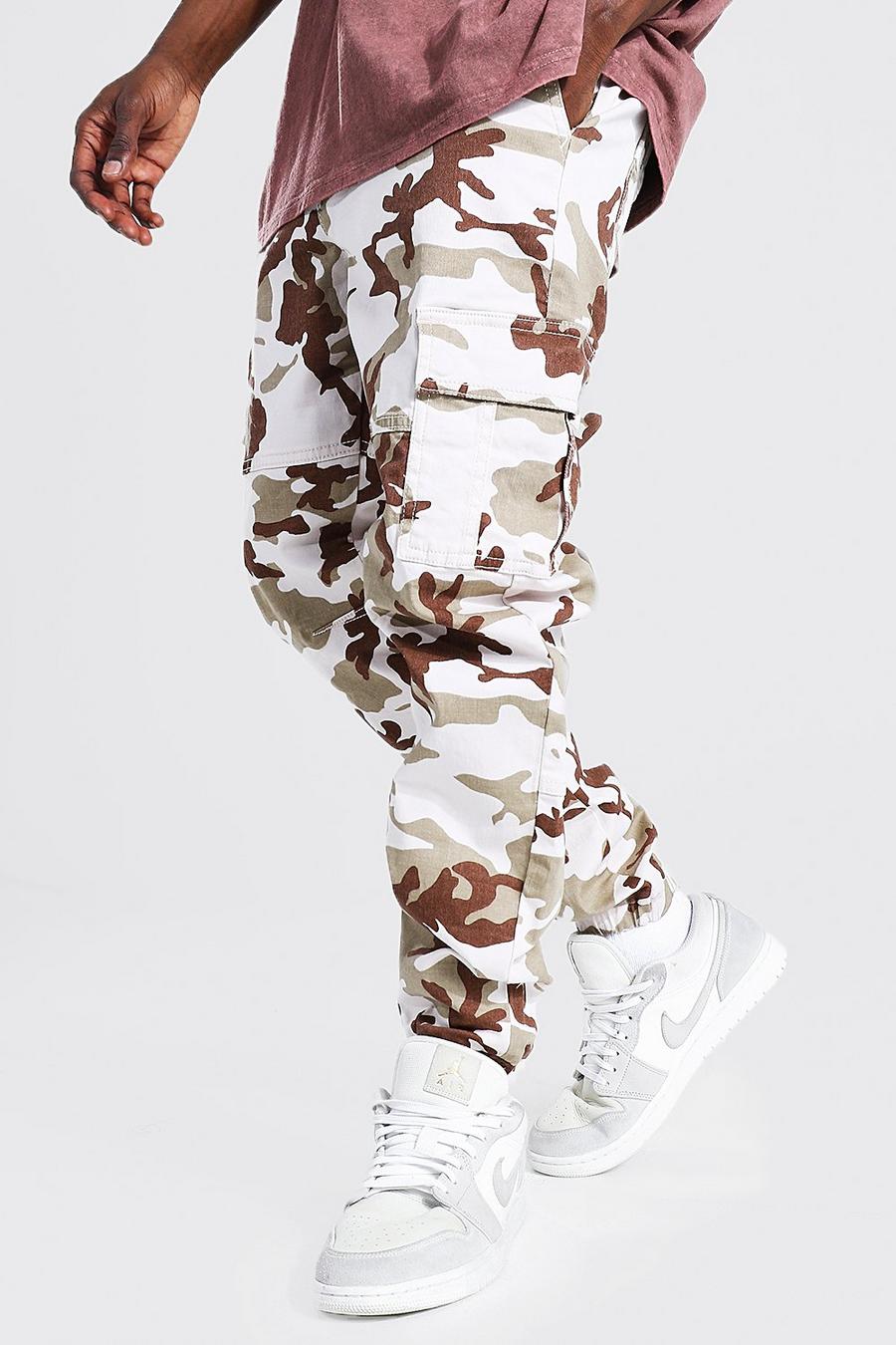 Stone Regular Fit Twill Camo Cargo Pants image number 1
