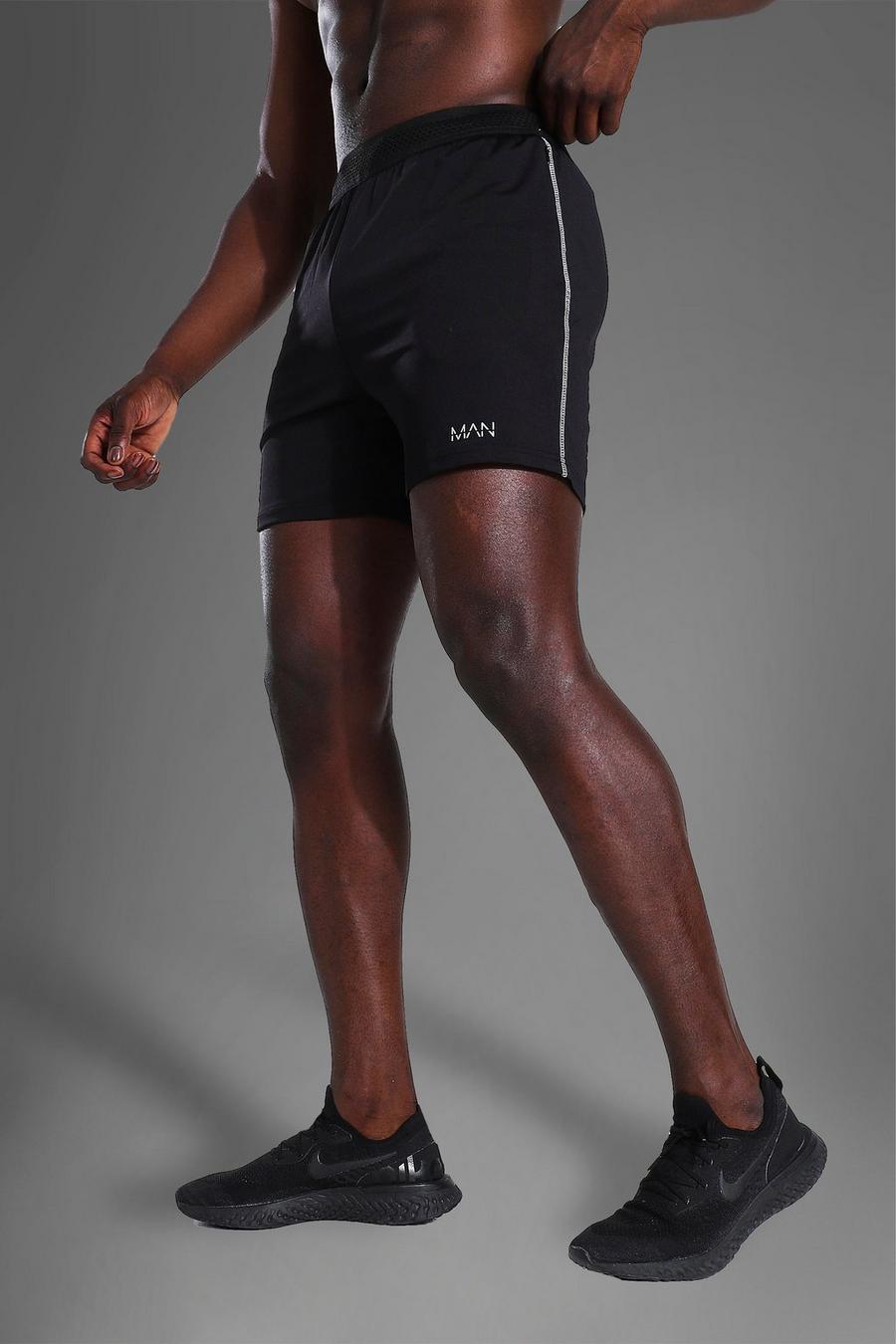 Black Man Active Gym Contrast Stitch Shorts image number 1