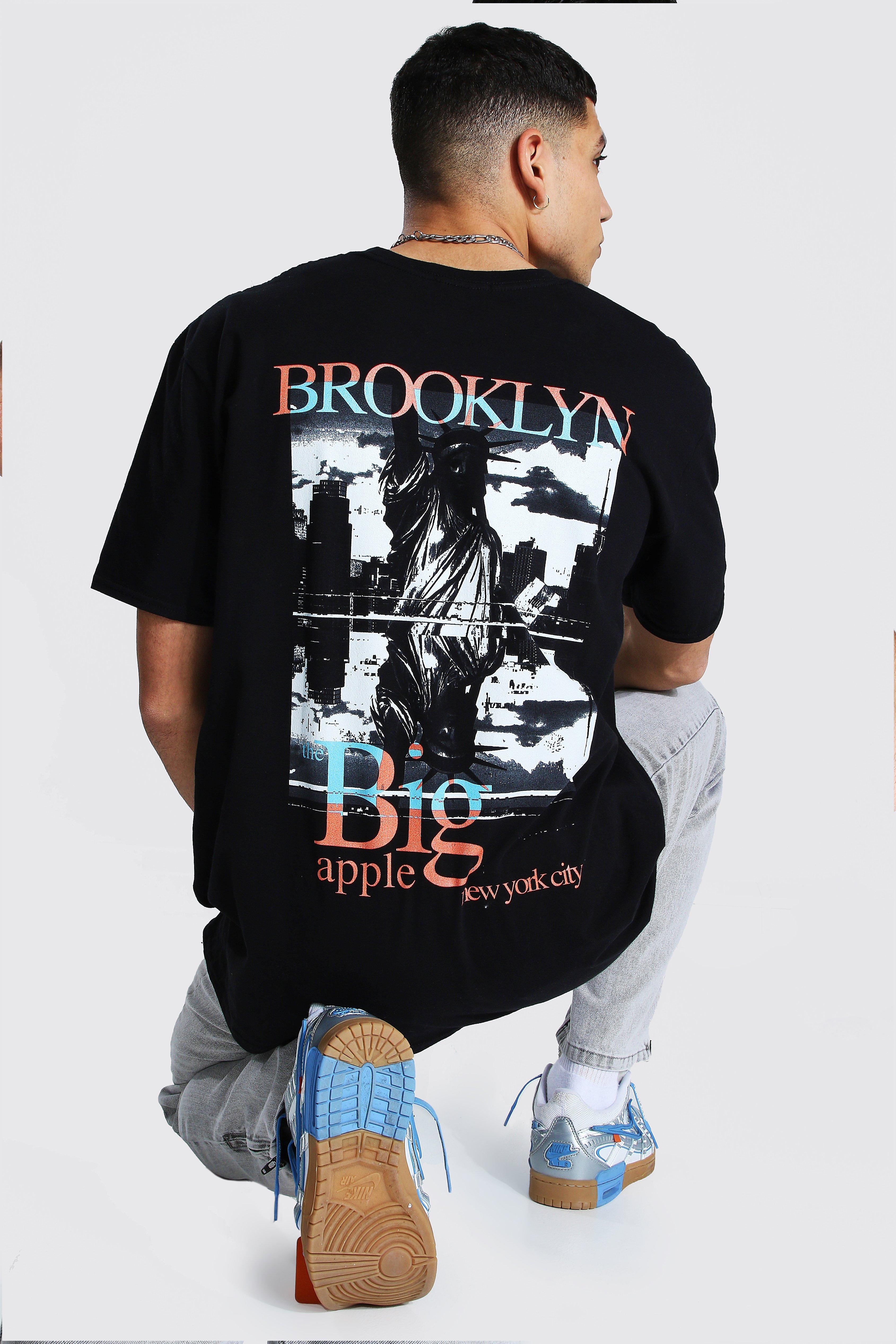 Oversized Brooklyn Back Print T Shirt Boohoo