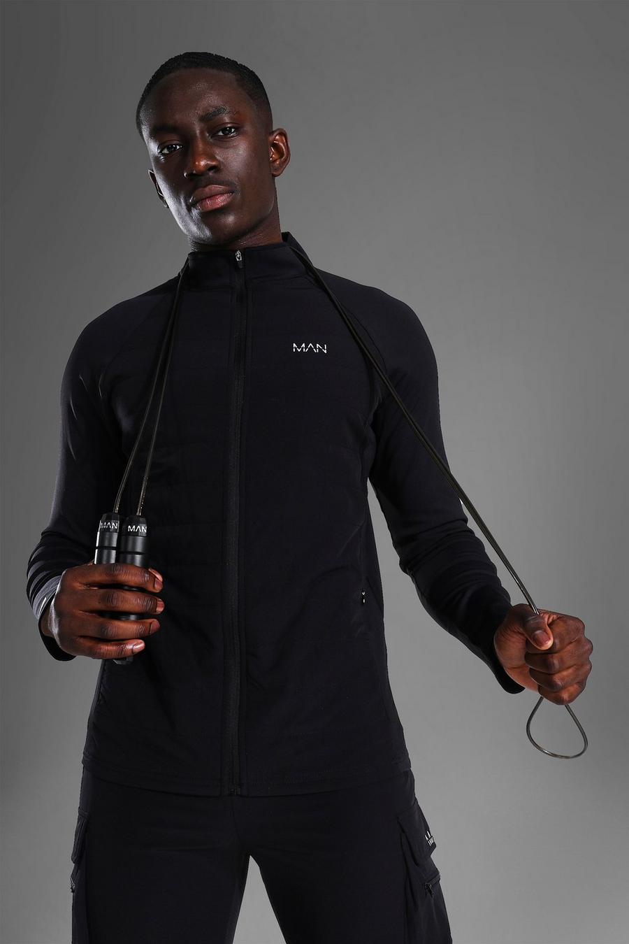 Black Man Active Gym Raglan Track Jacket image number 1