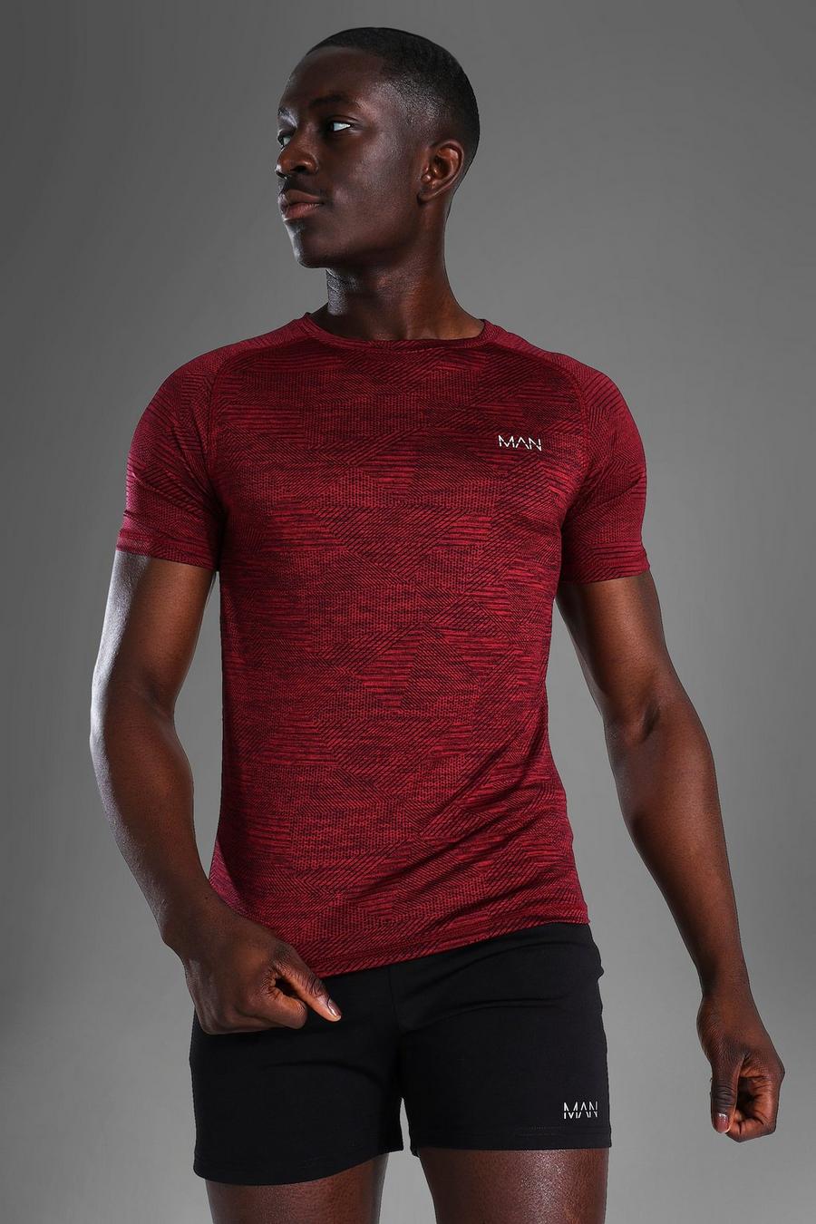 Man Active Raglan Muscle-Fit T-Shirt, Red rot