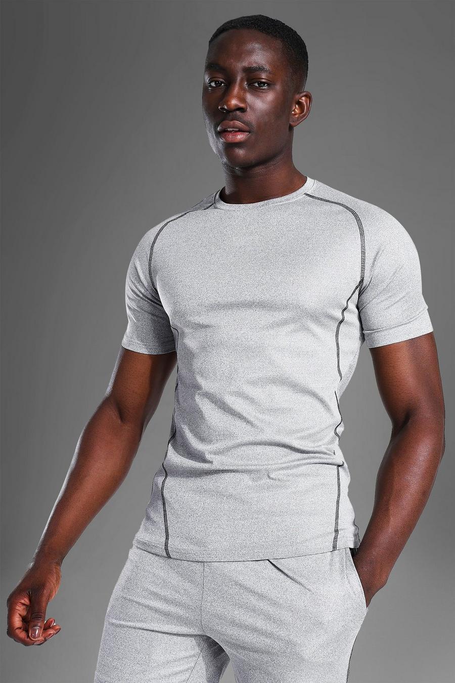 Grey MAN Active T-shirt i muscle fit med raglanärm image number 1