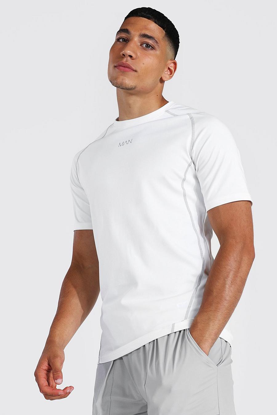 T-shirt ajusté à manches raglan - MAN Active, White image number 1