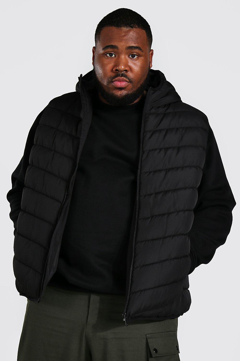 Men\'s Plus Size Recycled Quilted Zip Through Gilet | boohoo