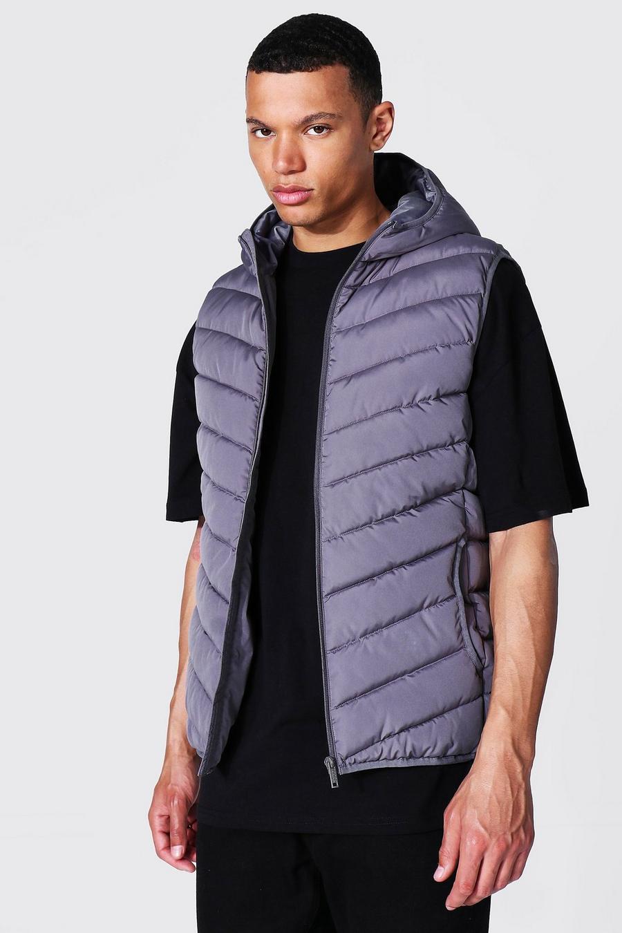 Charcoal Tall Quilted Zip Through Gilet image number 1