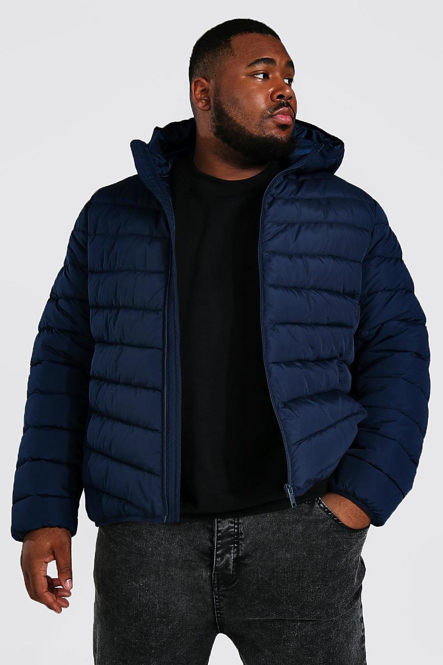 Navy marine Plus Size Quilted Zip Through Jacket image number 1