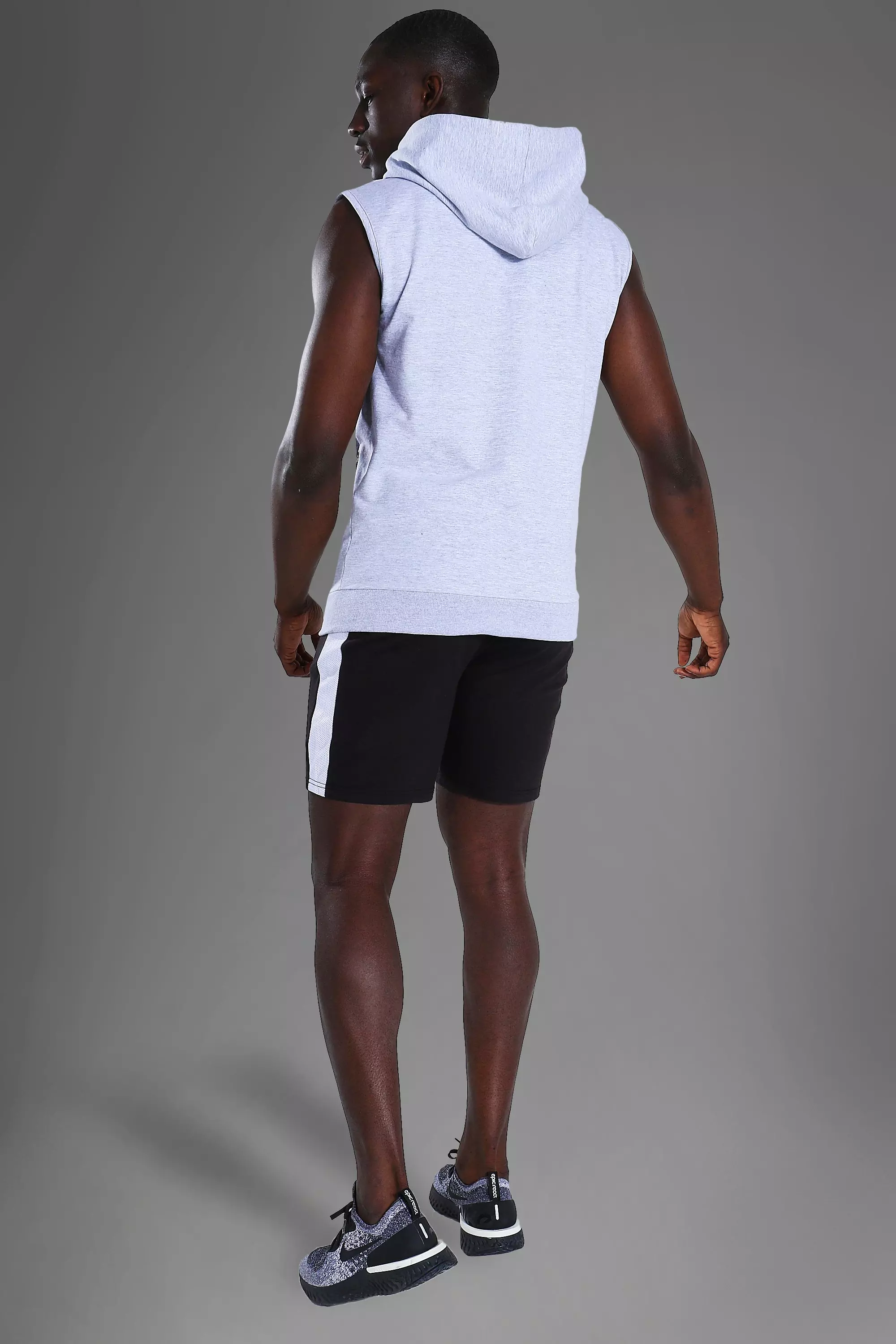 Man Active Gym Zip Through Sleeveless Hoodie