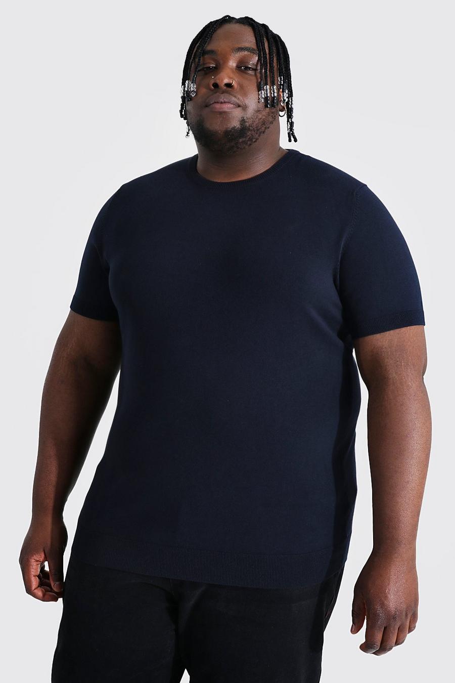 Navy Plus Basic Knitted T-shirt image number 1