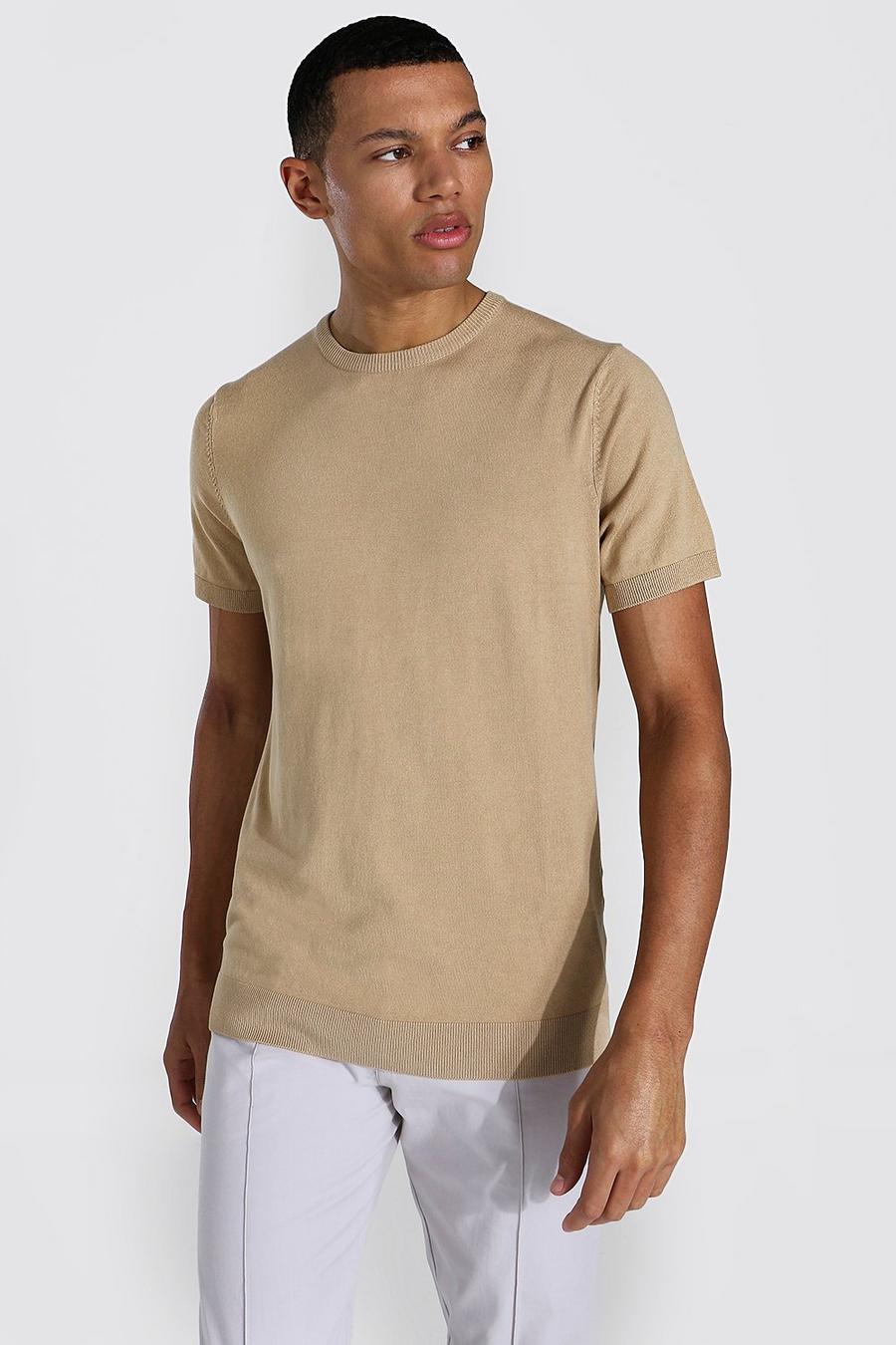 Camel Tall Basic Knitted T-shirt image number 1
