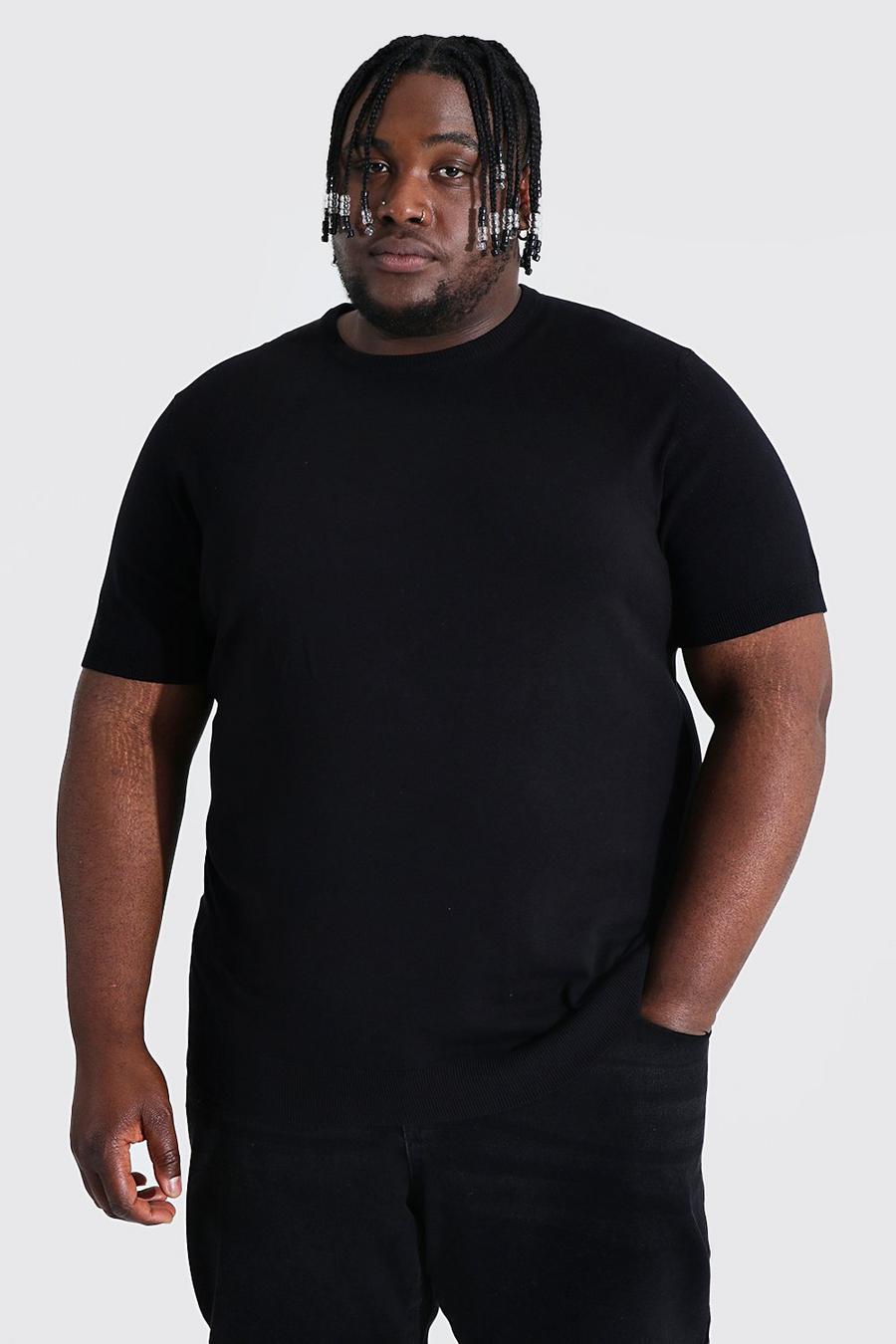 Black Plus Basic Knitted T-shirt image number 1