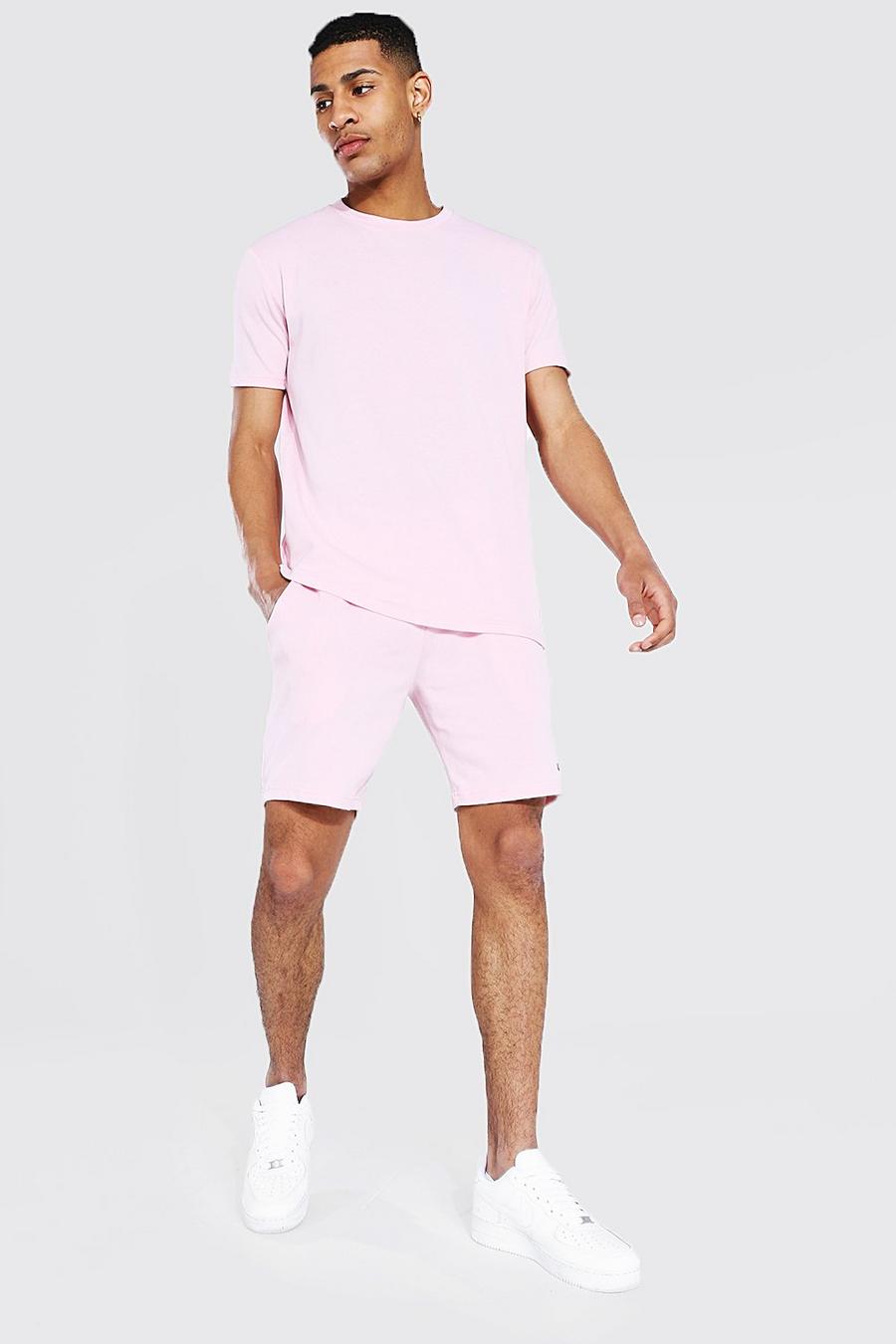 Pink Basic T-shirt och shorts image number 1