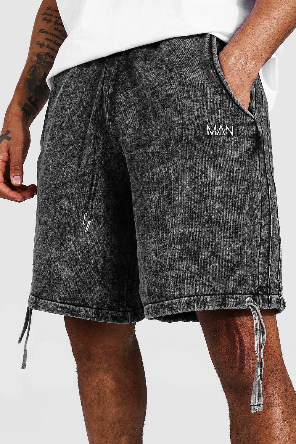 Acid washed cheap short pants