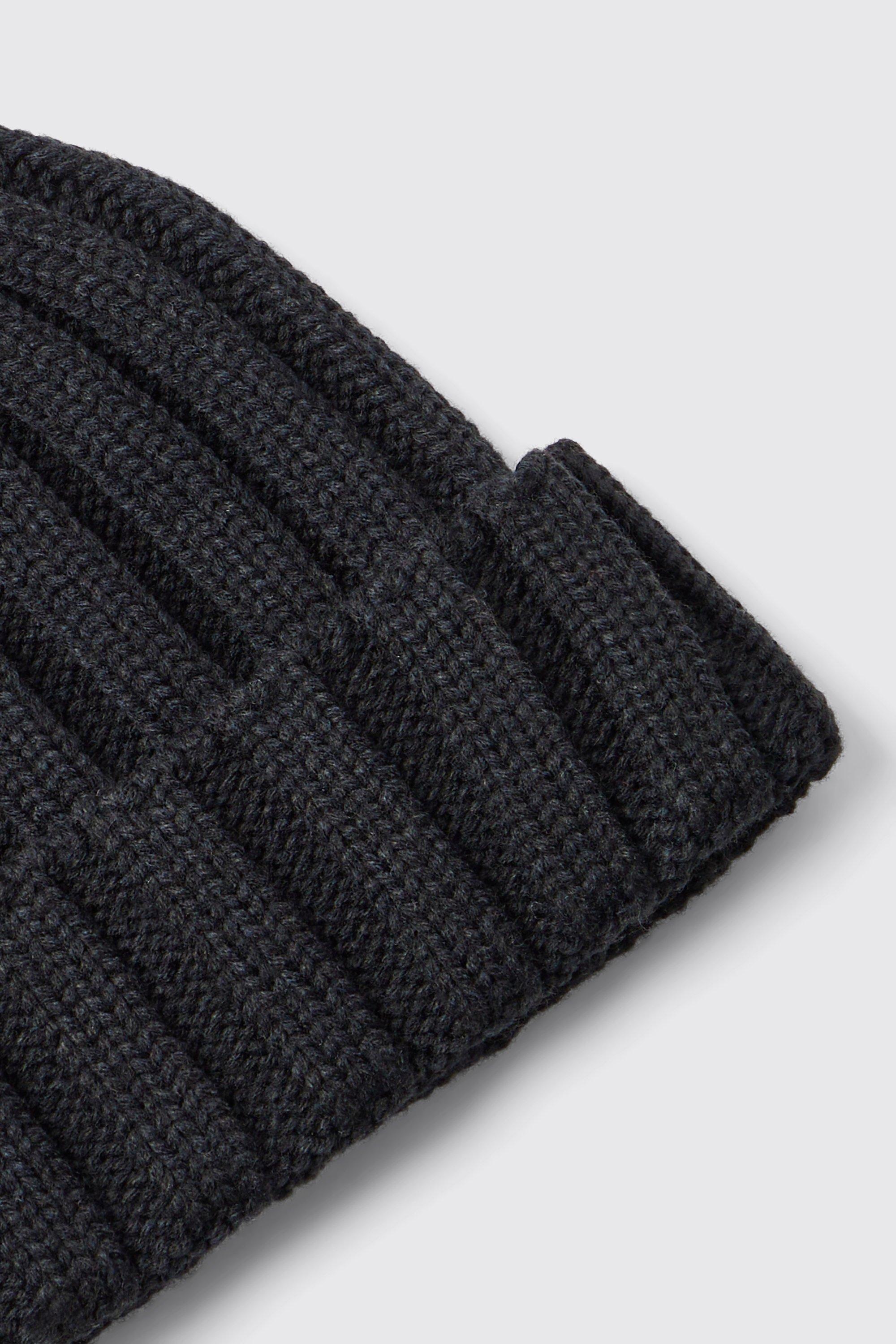 Ribbed Beanie - Black