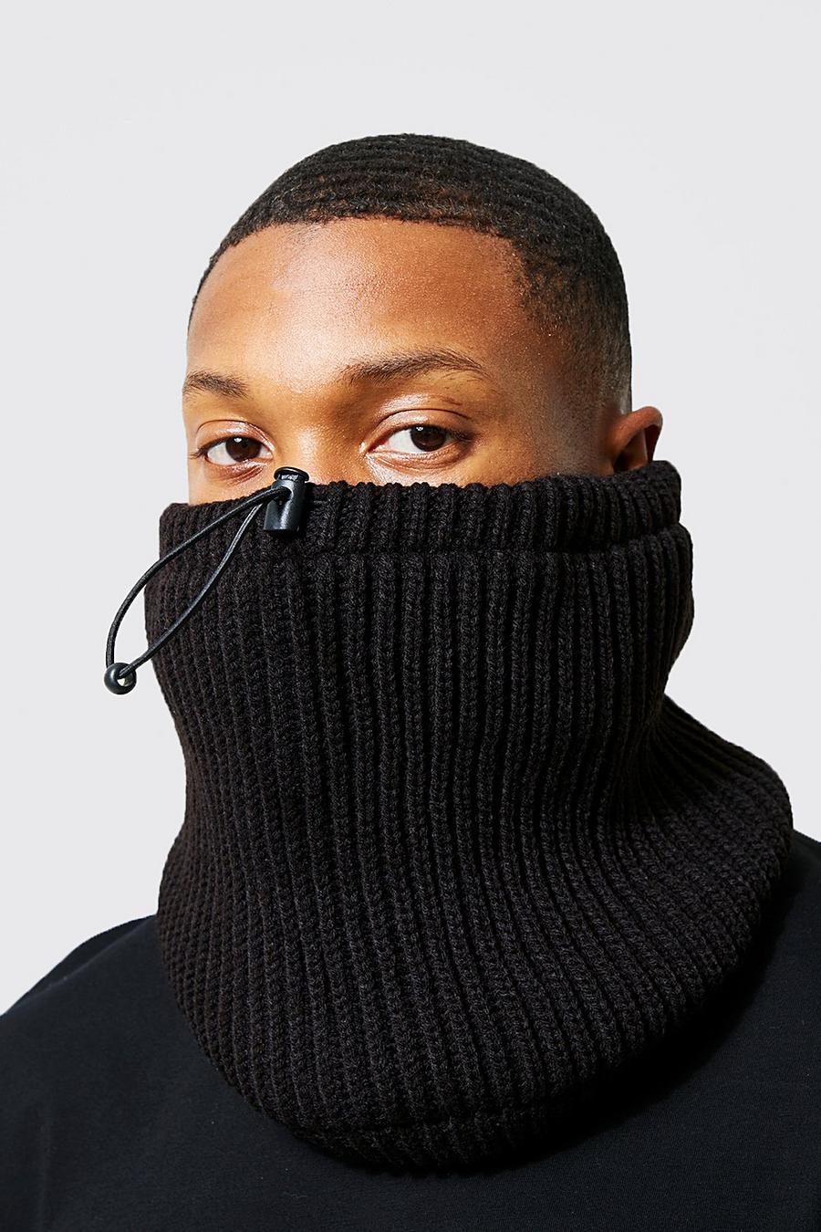 Black Reversible Knitted & Fleece Snood image number 1