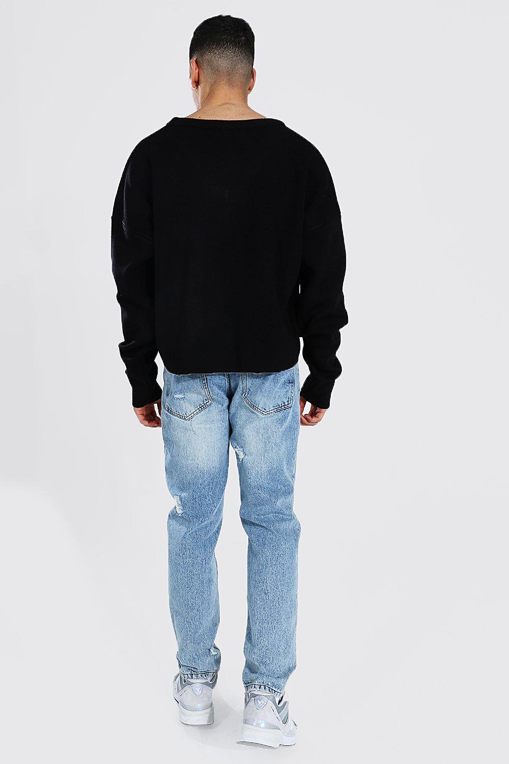 V-Neck Boxy Knitted Sweater | boohoo USA V-Neck Boxy Knitted Sweater | boohoo USA