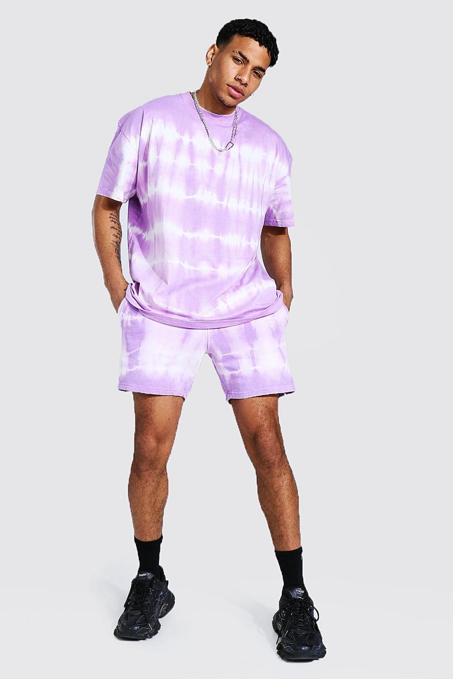 Lilac Oversized Tie Dye T-shirt & Short Set image number 1